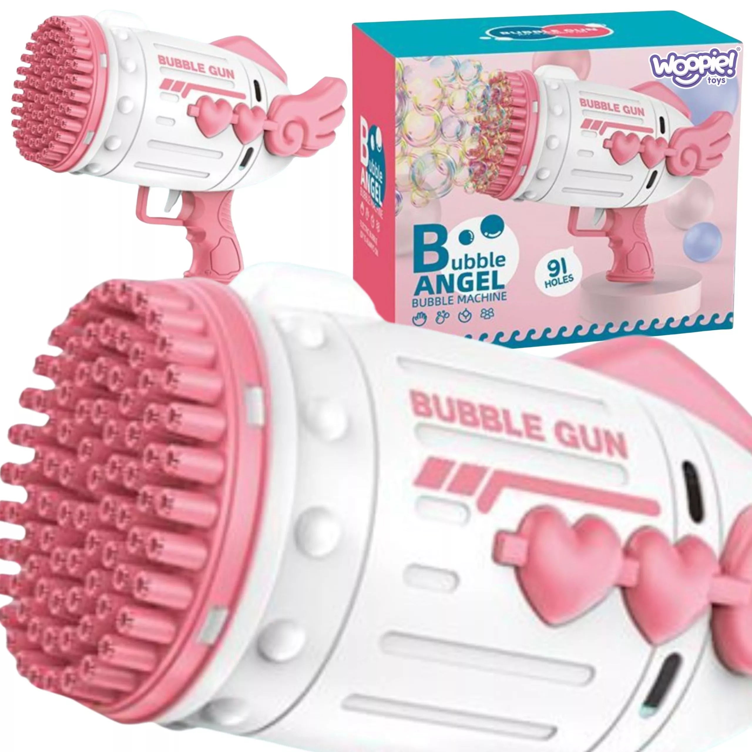 WOOPIE burbulinis pistoletas, 91 skylė, rožinis